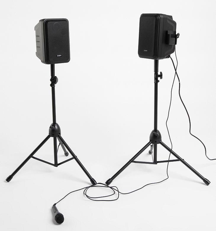 base tripode para parlantes de sonido